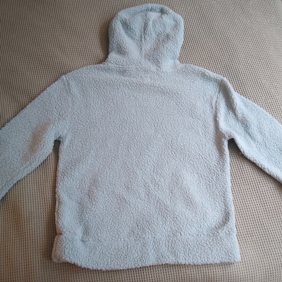 ❗ CLEARANCE ❗ kids Mint Green Hooded Sherpa Sweater Pocket Size XXL (14-16) - Picture 9 of 10